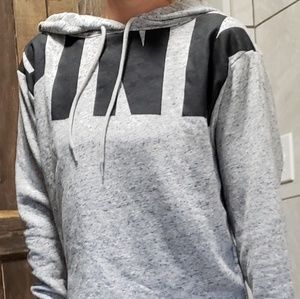 PINK Pullover Hoodie Lace Up Back